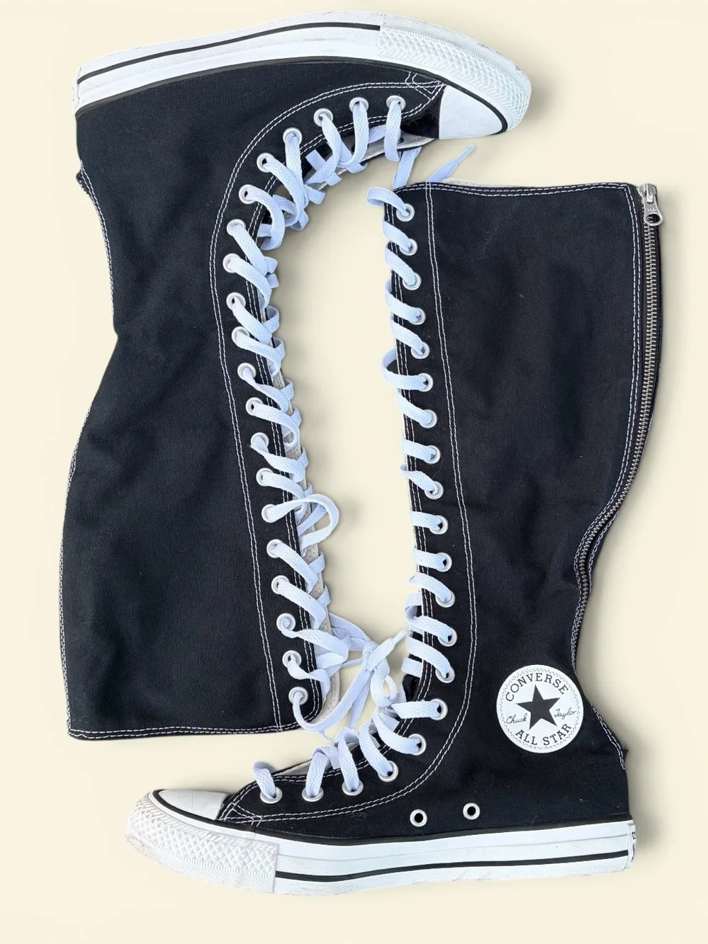 Converse All-star Knee High Tall Chuck Taylor Shoes XXHi Black Womens 9 Men 7